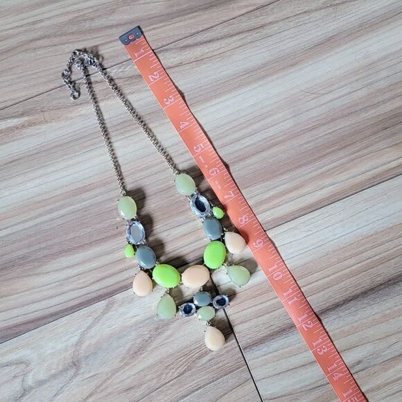 COPY - J. Crew Peachy Keen Lime Green Bib Statement Jewel Crystal Dangling Neck… - Picture 9 of 10